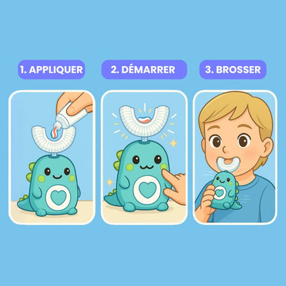 DinoBrosse™ – Brosse à dents 360° pour enfants